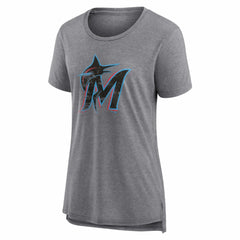 Miami Marlins Women's Heritage Personalized Any Name & Number Tri-Blend T-Shirt - MLB T-shirts