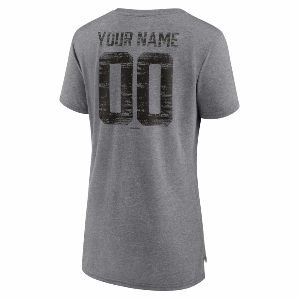 Miami Marlins Women's Heritage Personalized Any Name & Number Tri-Blend T-Shirt - MLB T-shirts