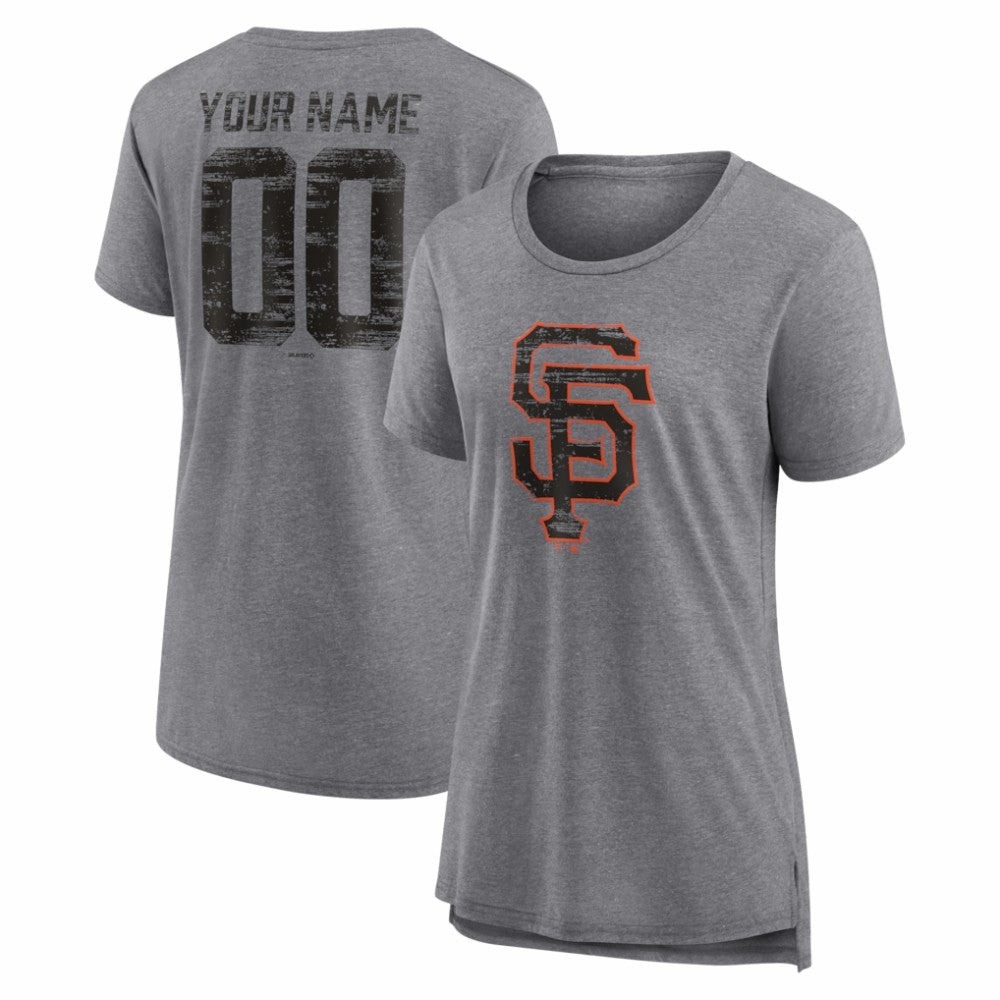 San Francisco Giants Women's Heritage Personalized Any Name & Number Tri-Blend T-Shirt - MLB T-shirts