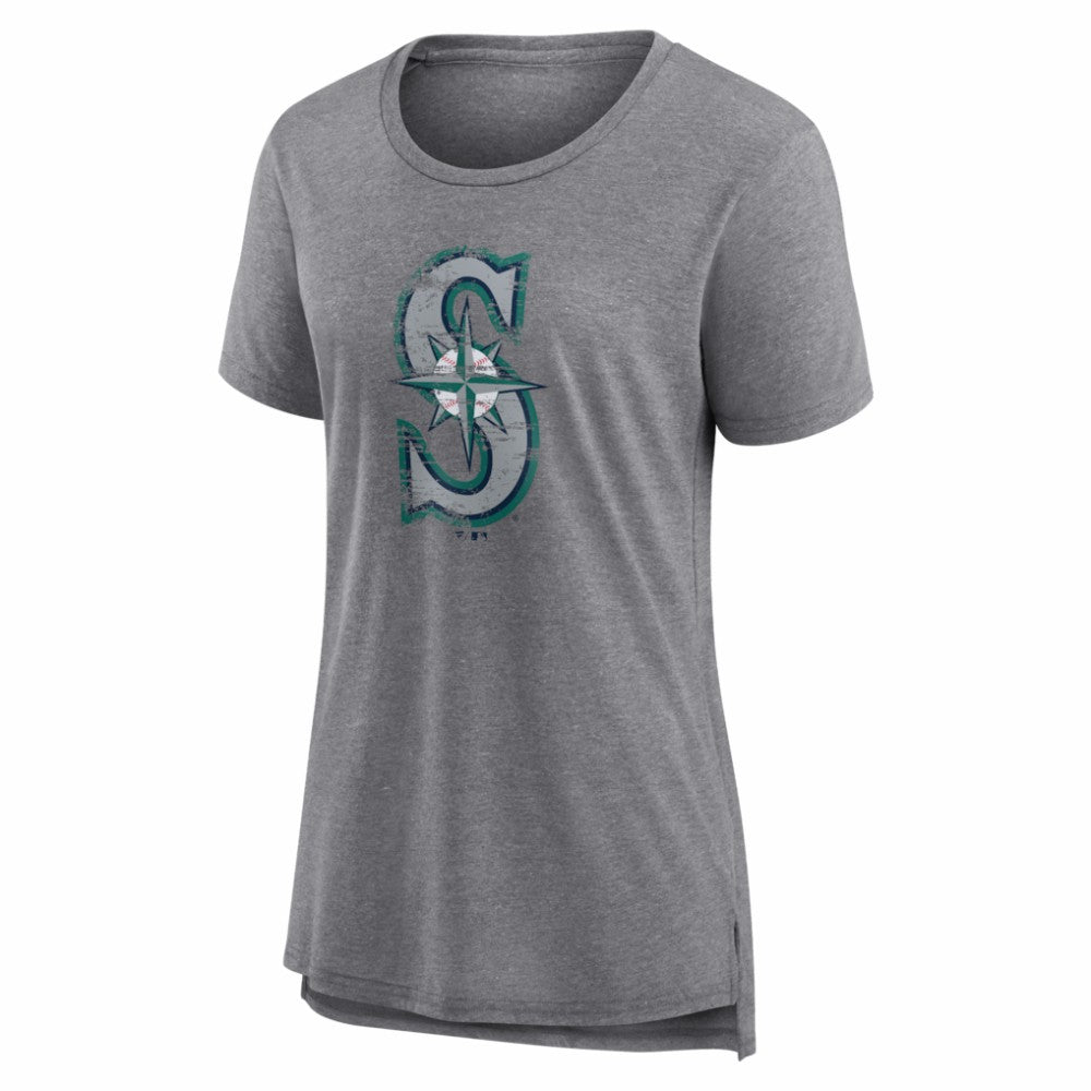 Seattle Mariners Women's Heritage Personalized Any Name & Number Tri-Blend T-Shirt - MLB T-shirts