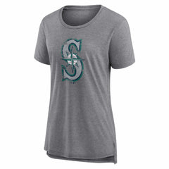 Seattle Mariners Women's Heritage Personalized Any Name & Number Tri-Blend T-Shirt - MLB T-shirts