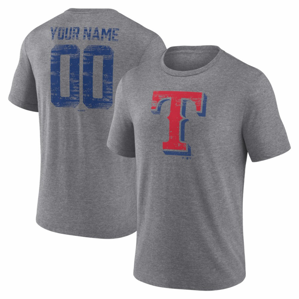 Texas Rangers Heritage Personalized Any Name & Number Tri-Blend T-Shirt - MLB T-shirts