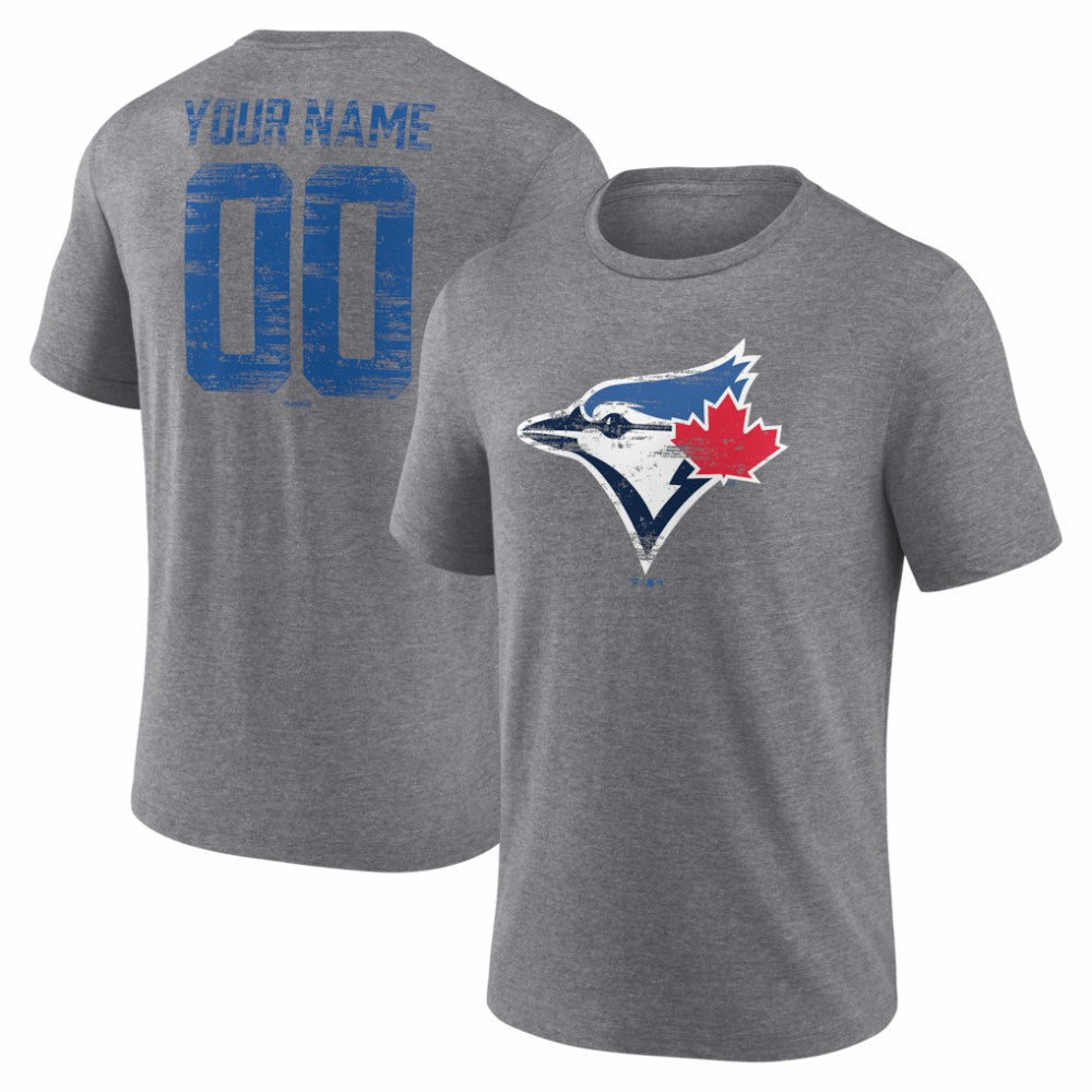 Toronto Blue Jays Heritage Personalized Any Name & Number Tri-Blend T-Shirt - MLB T-shirts