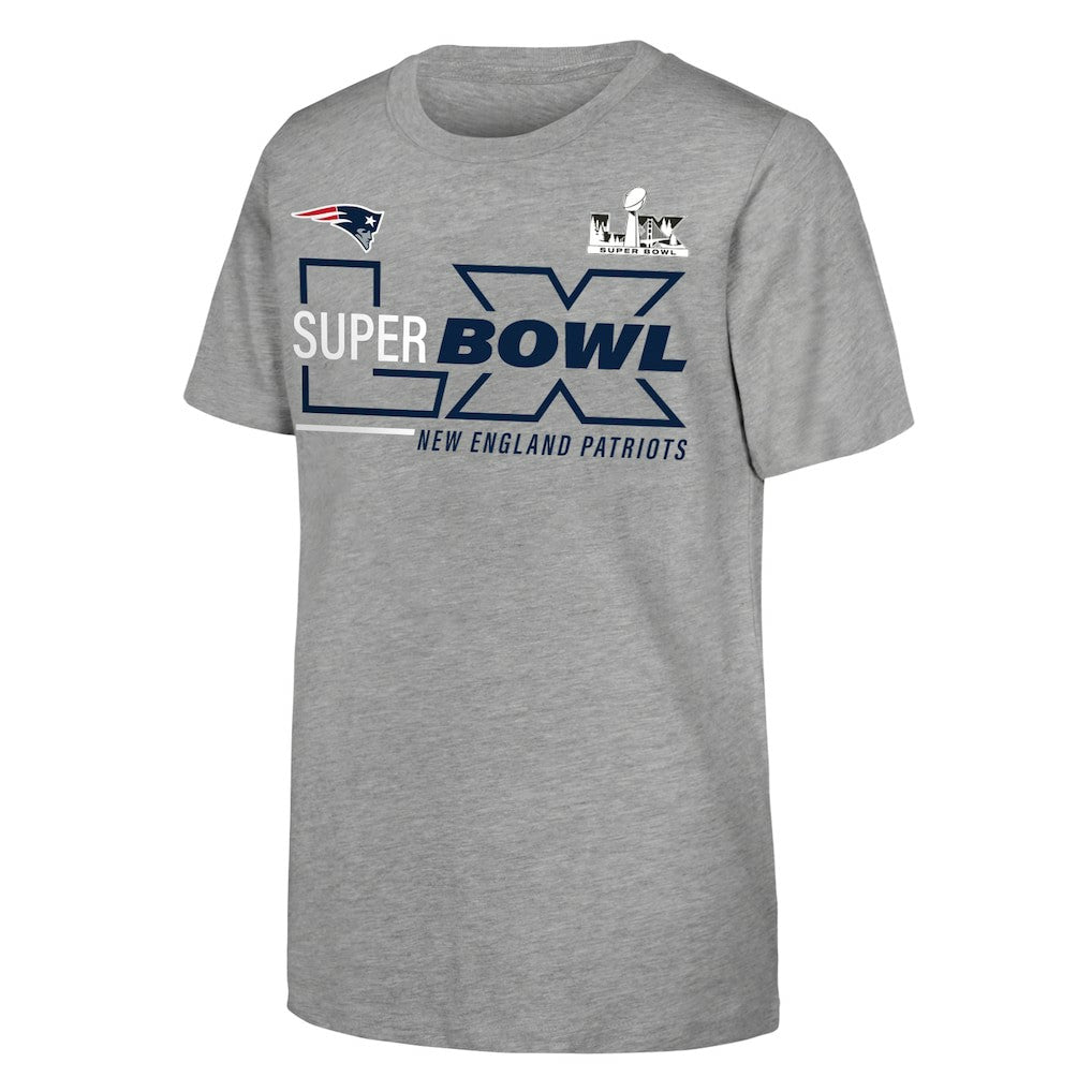 New England Patriots Youth Super Bowl LX Roster T-Shirt | NFL US
