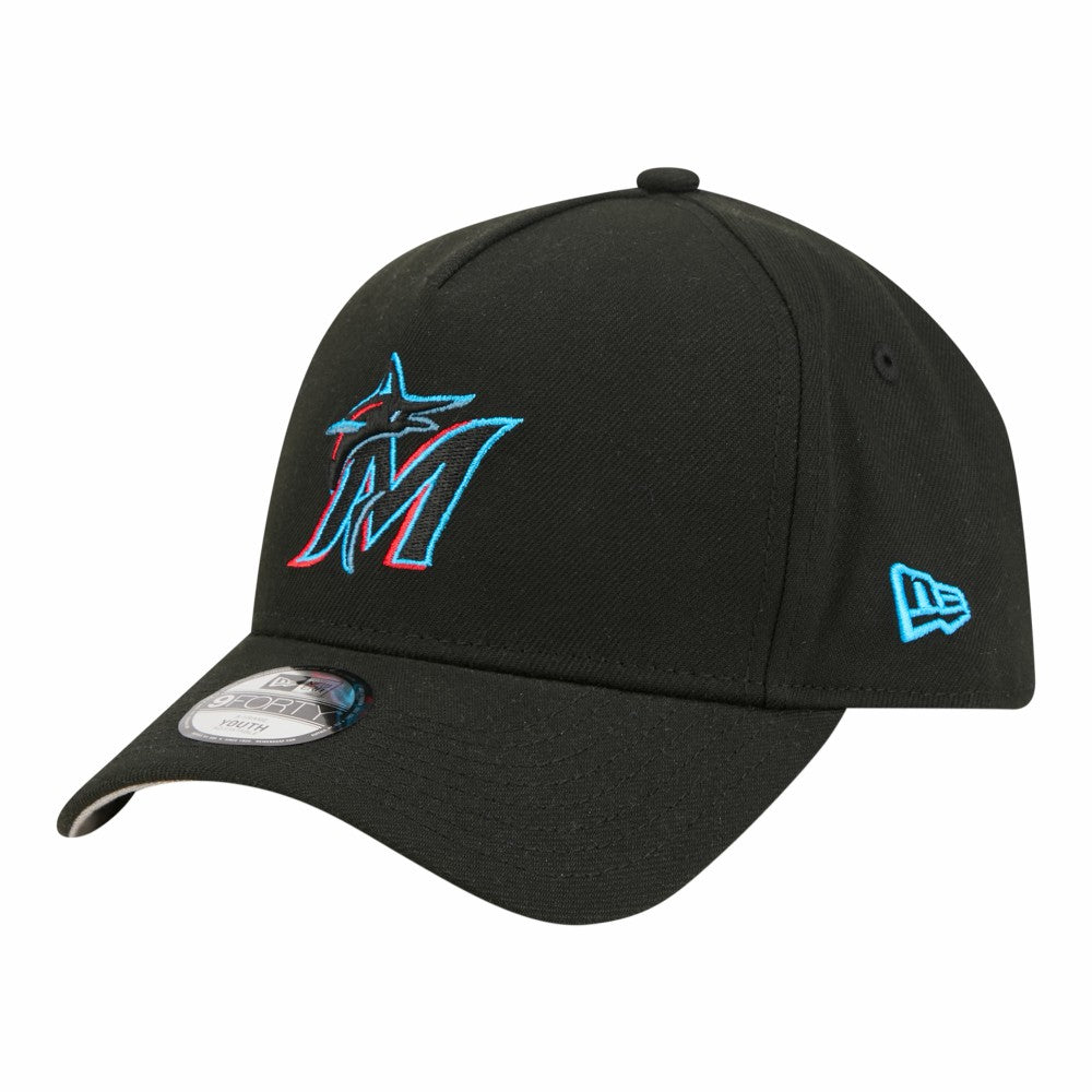 Miami Marlins New Era Youth 9FORTY A-Frame Adjustable Hat - MLB Hats