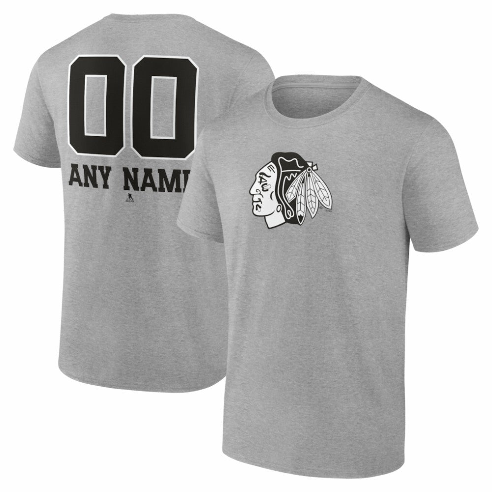 Chicago Blackhawks Big & Tall Personalized Name & Number Monochrome T-Shirt -  NHL T-shirts