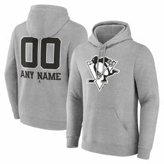 Pittsburgh Penguins Big & Tall Personalized Name & Number Monochrome Pullover Hoodie -  NHL Hoodies