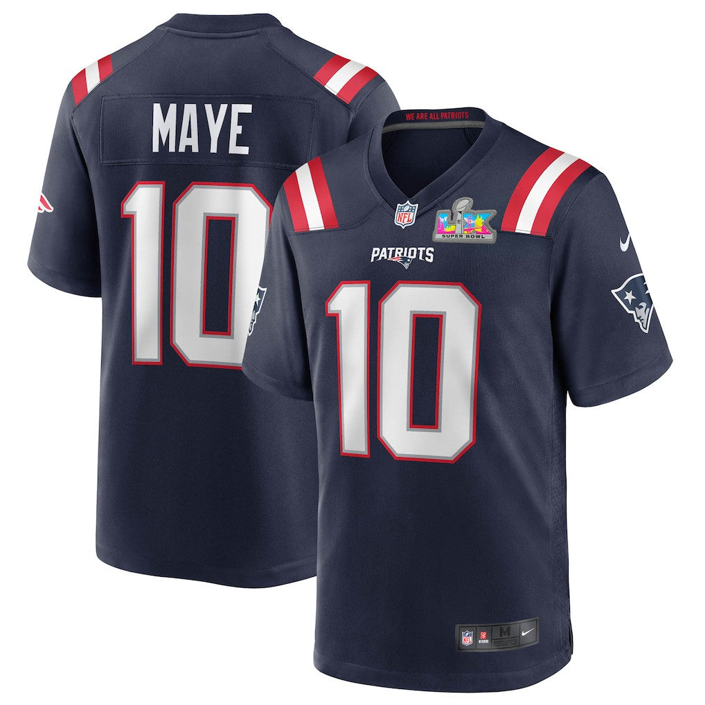 New England Patriots Drake Maye  Super Bowl LX Patch Game Jersey | NFL US