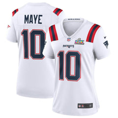 New England Patriots Drake Maye  Women's Super Bowl LX Patch Game Jersey | NFL New