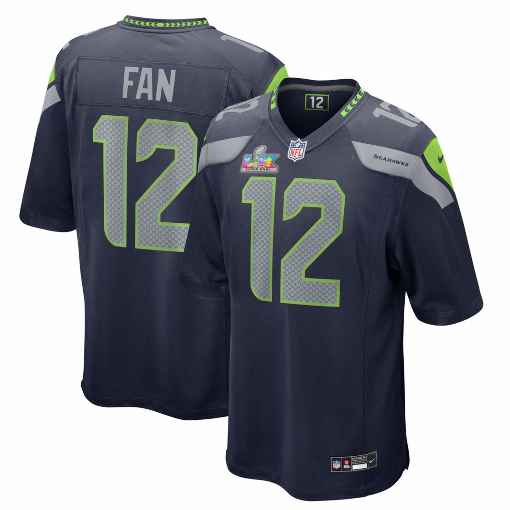 Seattle Seahawks 12s  Super Bowl LX Patch Game Jersey | NFL Sale