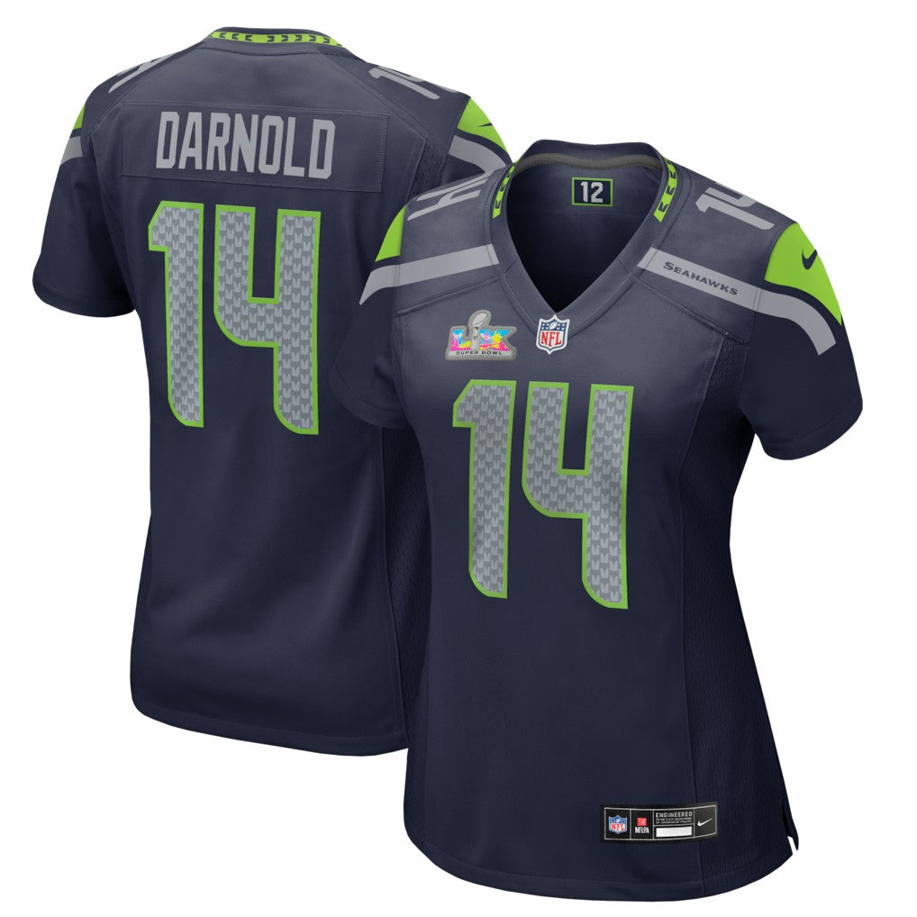 Seattle Seahawks Sam Darnold  Women's Super Bowl LX Patch Game Jersey | NFL Sale