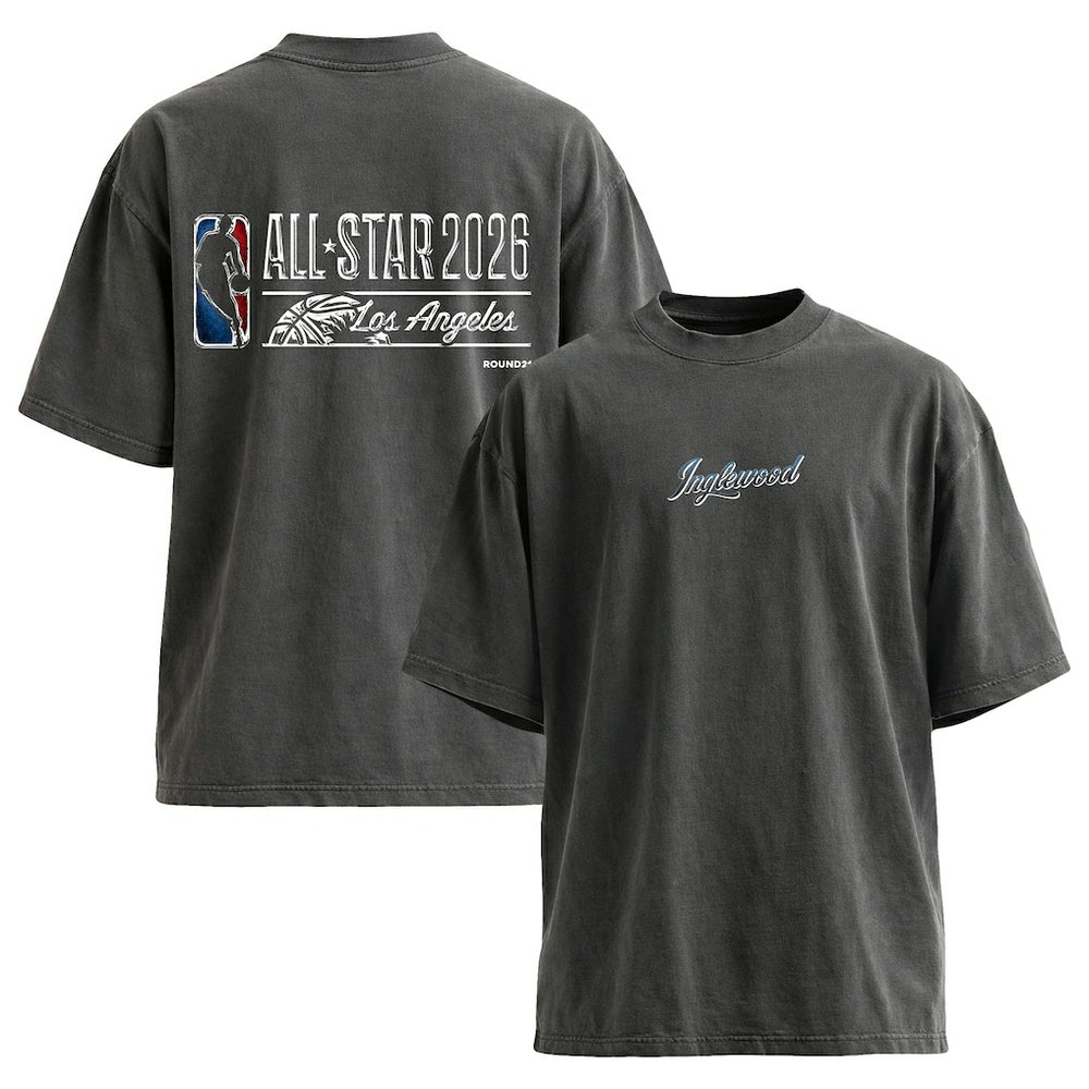 Gray round21 Unisex 2026 NBA All-Star Game Court T-Shirt | NBA