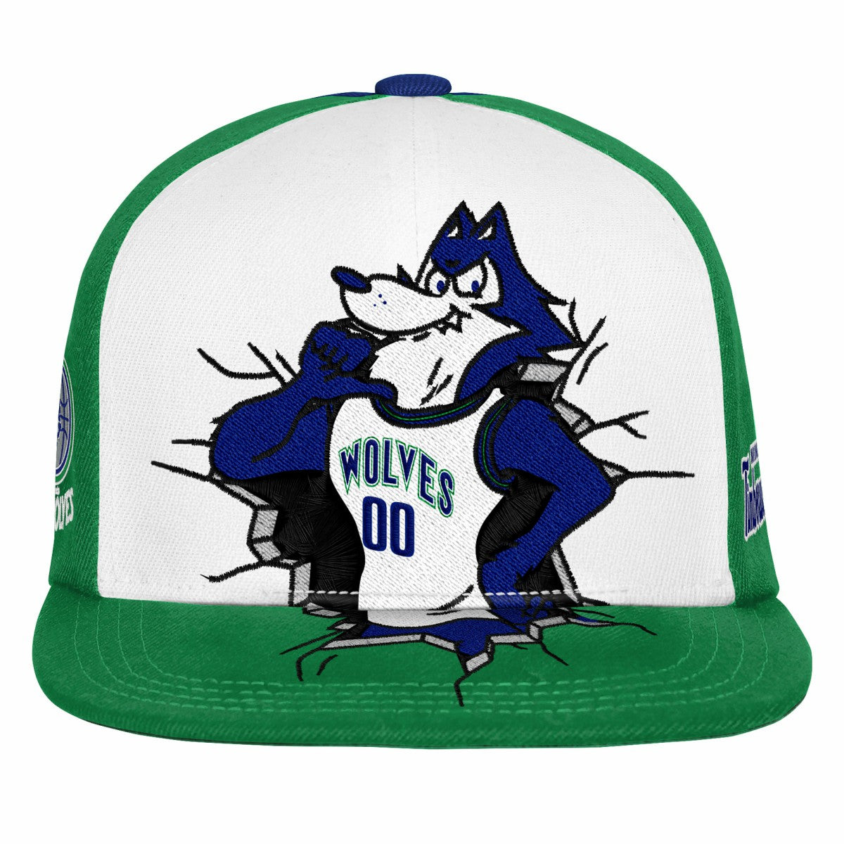 Green Minnesota Timberwolves Youth Mascot Snapback Hat | NBA