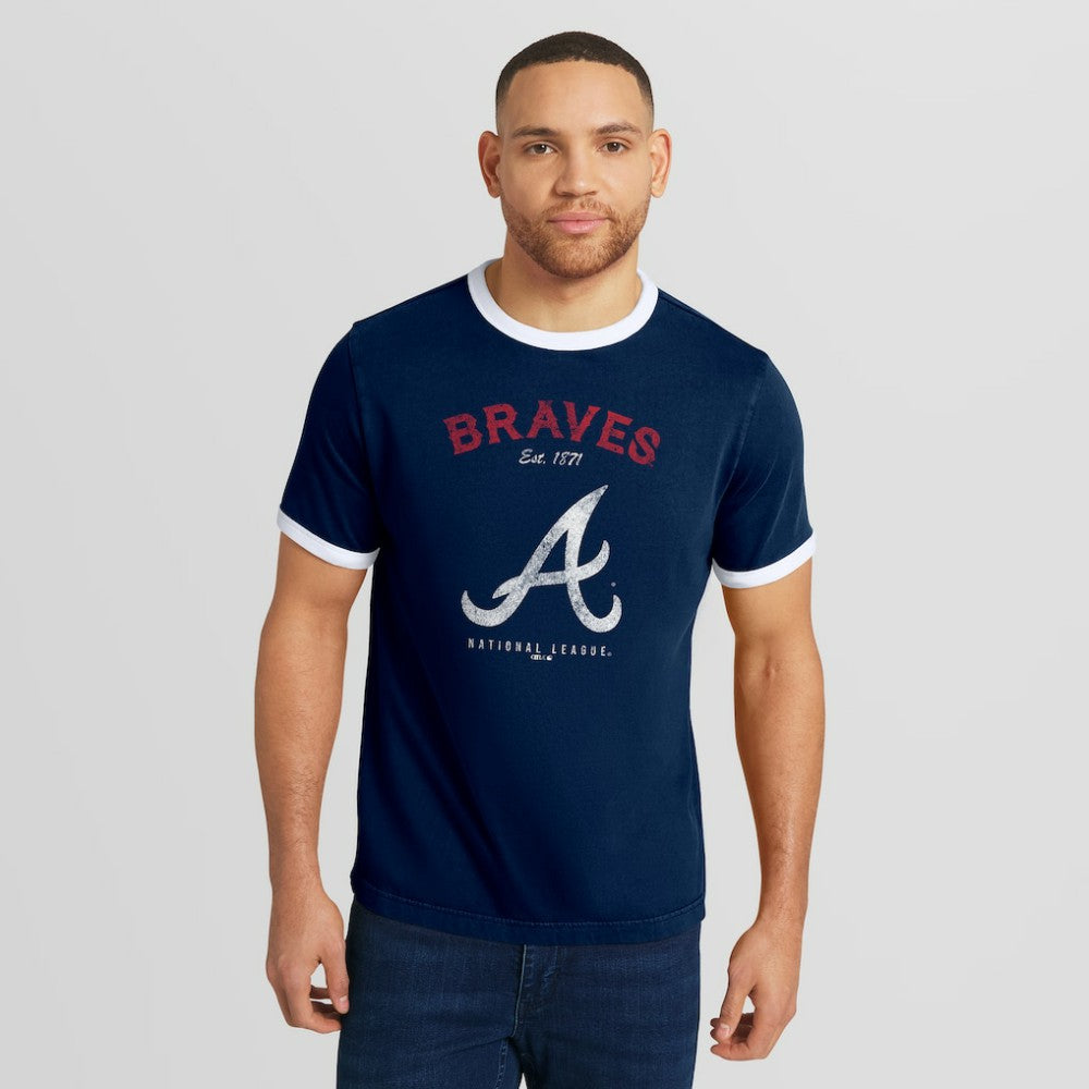 Atlanta Braves Darius Rucker Collection by Fanatics Washed Ringer T-Shirt - MLB T-shirts