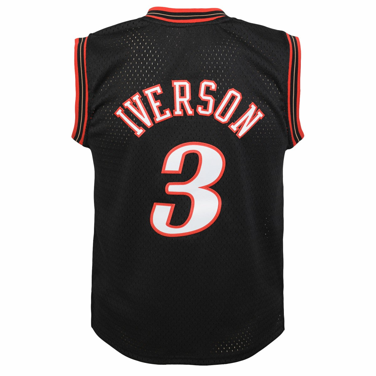 Black Allen Iverson Philadelphia 76ers Youth 2000-01 Swingman Road Jersey | NBA