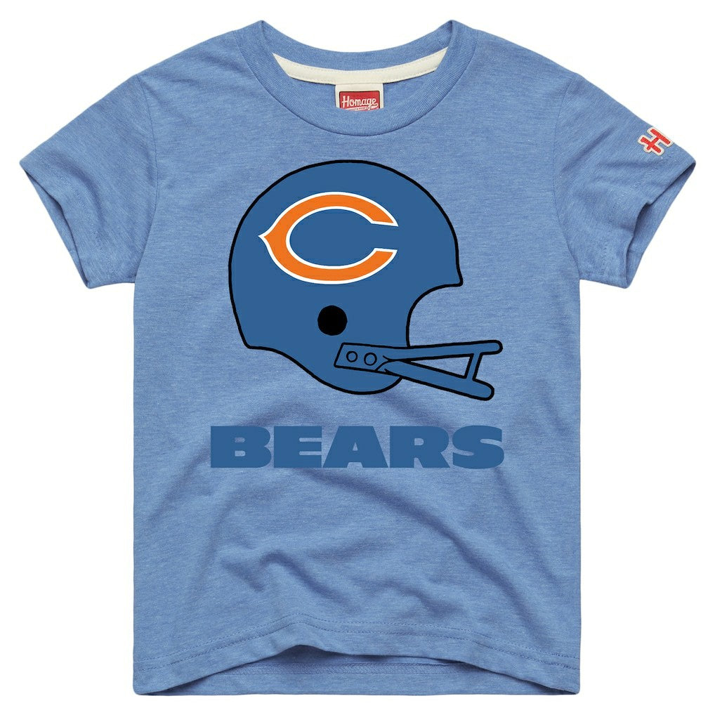 Chicago Bears Homage Youth Big Helmet Tri-Blend T-Shirt | NFL Discount