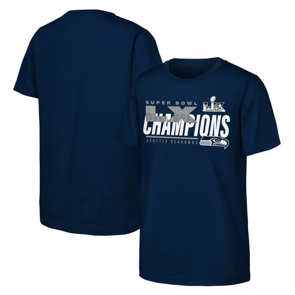 Seattle Seahawks Youth Super Bowl LX Champions Iconic Victory T-Shirt | NFL Online