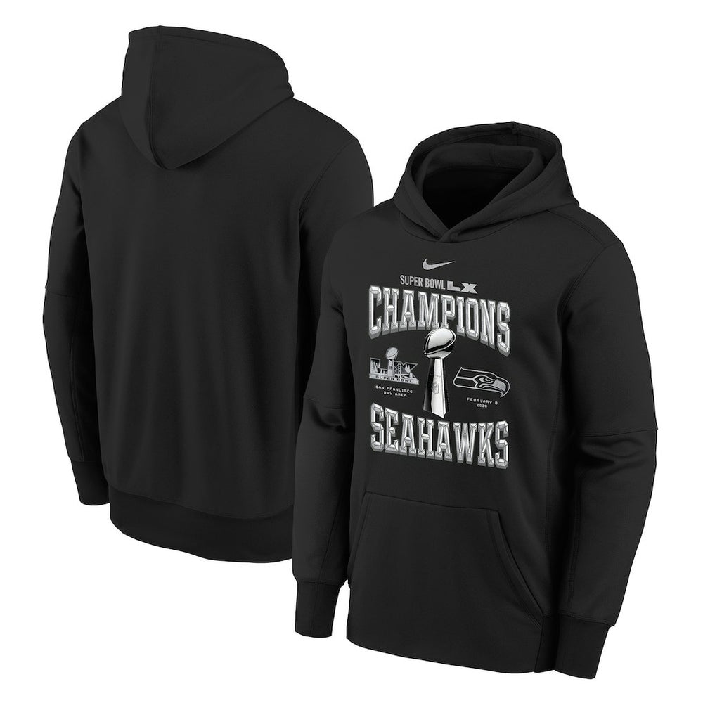 Seattle Seahawks Youth Super Bowl LX Champions Locker Room Trophy Collection Authentic Hoodie | NFL Sale