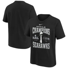 Seattle Seahawks Youth Super Bowl LX Champions Locker Room Trophy Collection Replica T-Shirt | NFL New