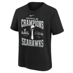 Seattle Seahawks Youth Super Bowl LX Champions Locker Room Trophy Collection Replica T-Shirt | NFL New