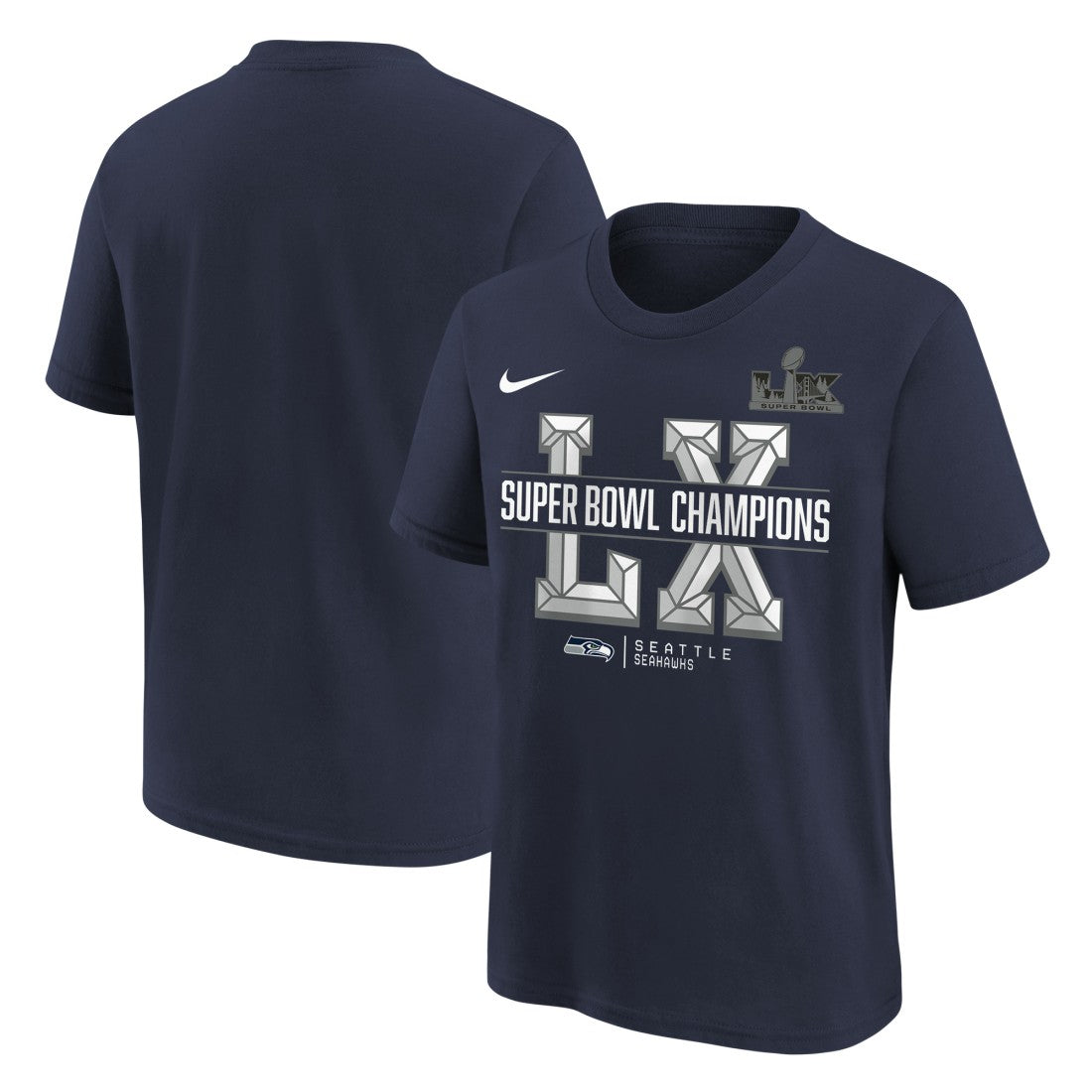 Seattle Seahawks Youth Super Bowl LX Champions T-Shirt | NFL Discount
