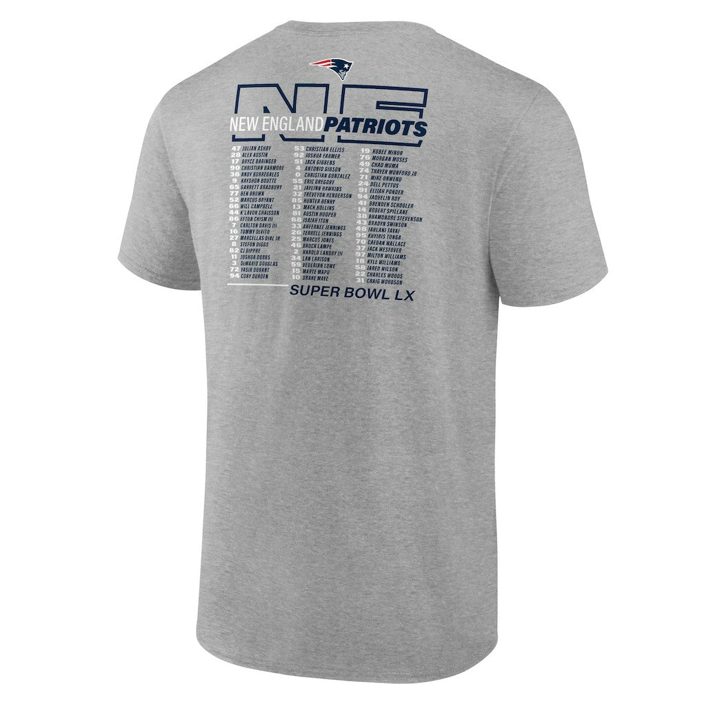 New England Patriots Super Bowl LX Big & Tall Roster T-Shirt | NFL Hot