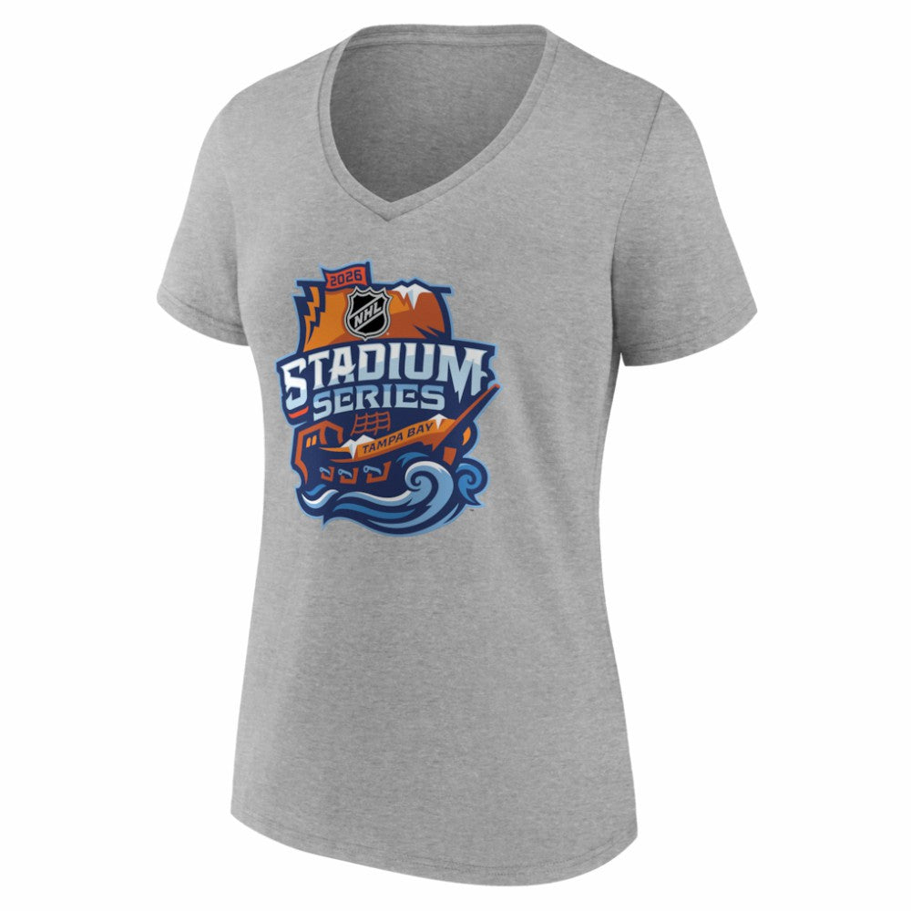 Boston Bruins Women's 2026 NHL Stadium Series Personalized Name & Number V-Neck T-Shirt -  NHL T-shirts