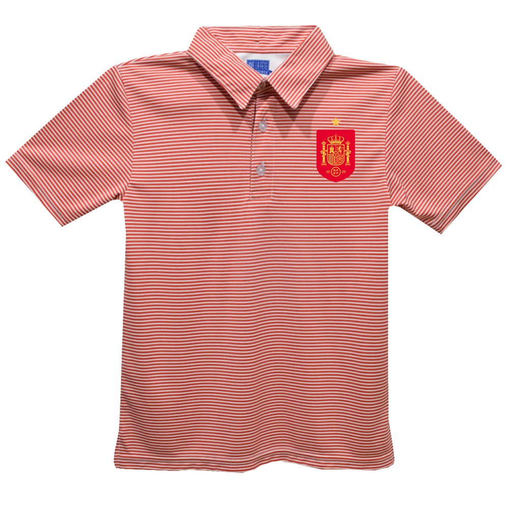 Spain National Team Vive La Fete Toddler Pencil Stripe Polo for sale - Red
