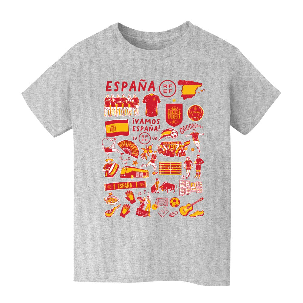 Spain National Team Vive La Fete Toddler Impressions Artwork T-Shirt for sale - Gray