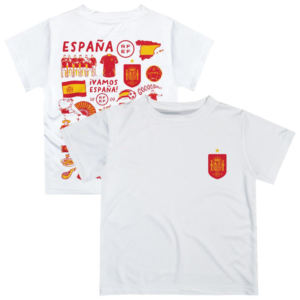 Spain National Team Vive La Fete Toddler Impressions Artwork T-Shirt for sale - White