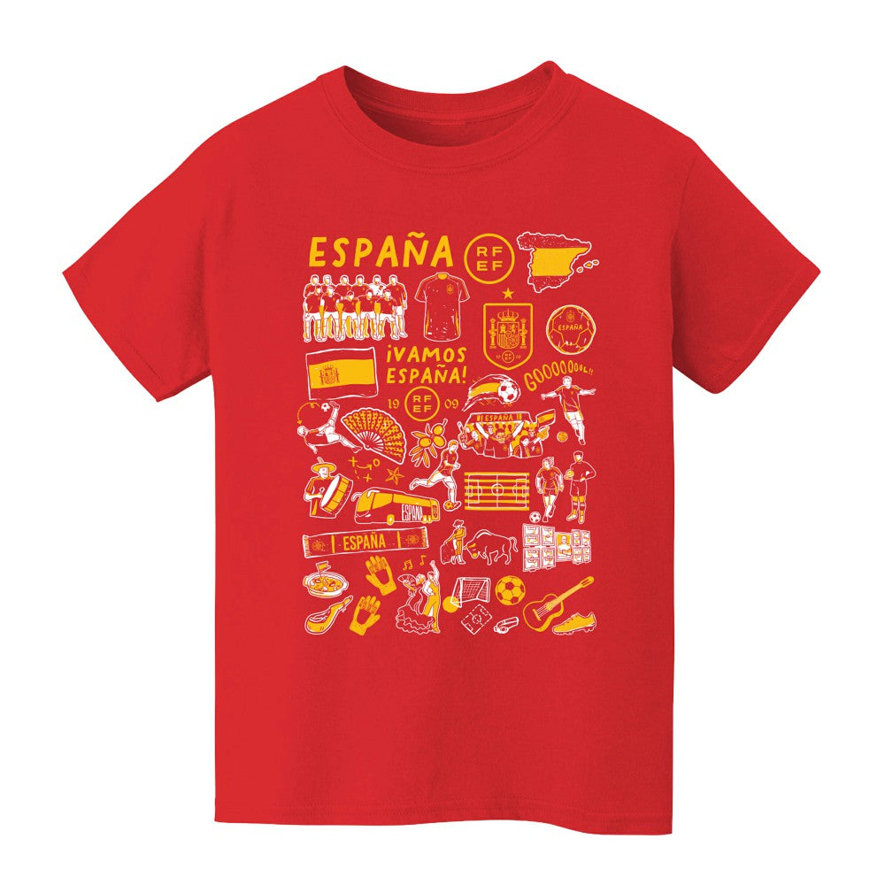 Spain National Team Vive La Fete Toddler Impressions Artwork T-Shirt for sale - Red