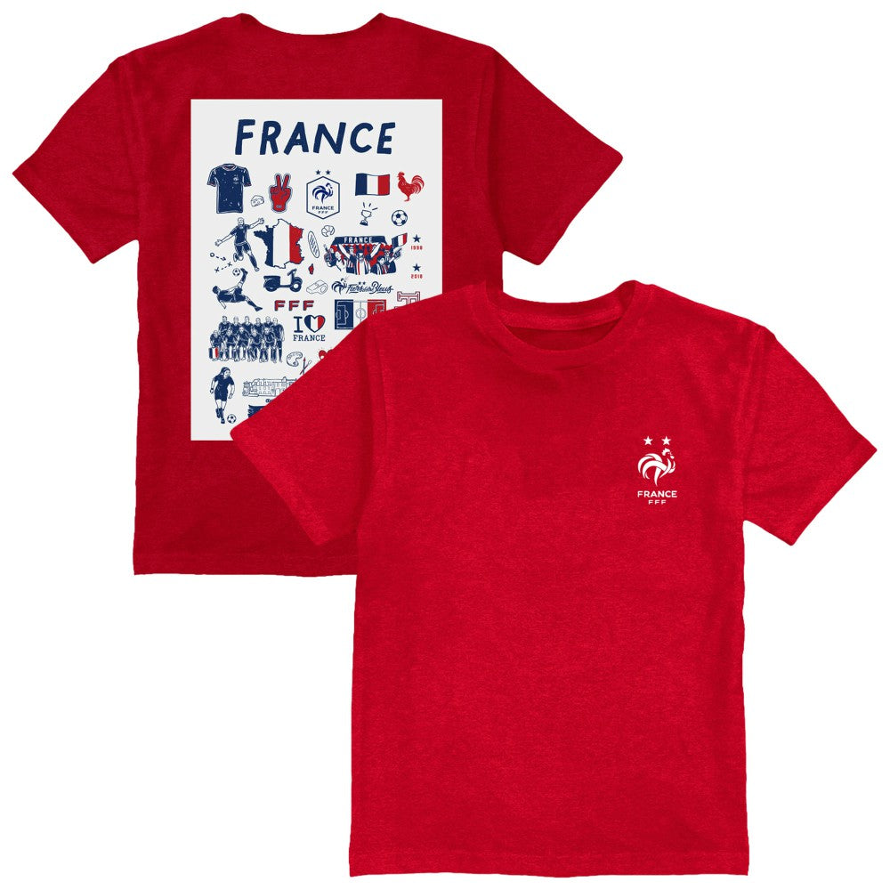 France National Team Vive La Fete Youth Impressions Artwork T-Shirt