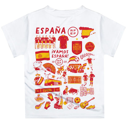 Spain National Team Vive La Fete Youth Impressions Artwork T-Shirt for sale - White