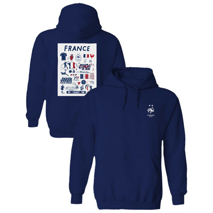 France National Team Vive La Fete Women's Impressions Artwork Hoodie for sale - Navy