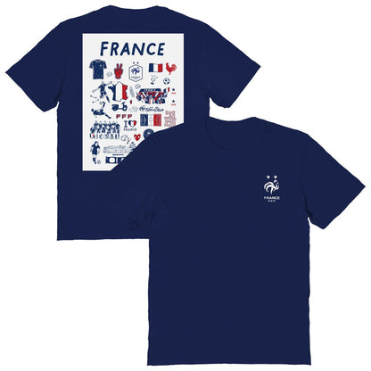 France National Team Vive La Fete Women's Impressions Artwork Fitted T-Shirt for sale - Navy