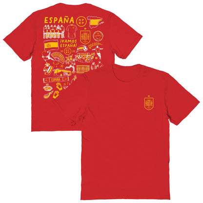 Spain National Team Vive La Fete Women's Impressions Artwork Fitted T-Shirt for sale - Red