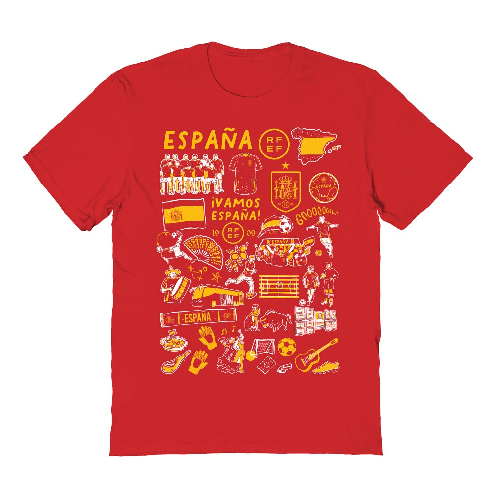 Spain National Team Vive La Fete Women's Impressions Artwork Fitted T-Shirt for sale - Red
