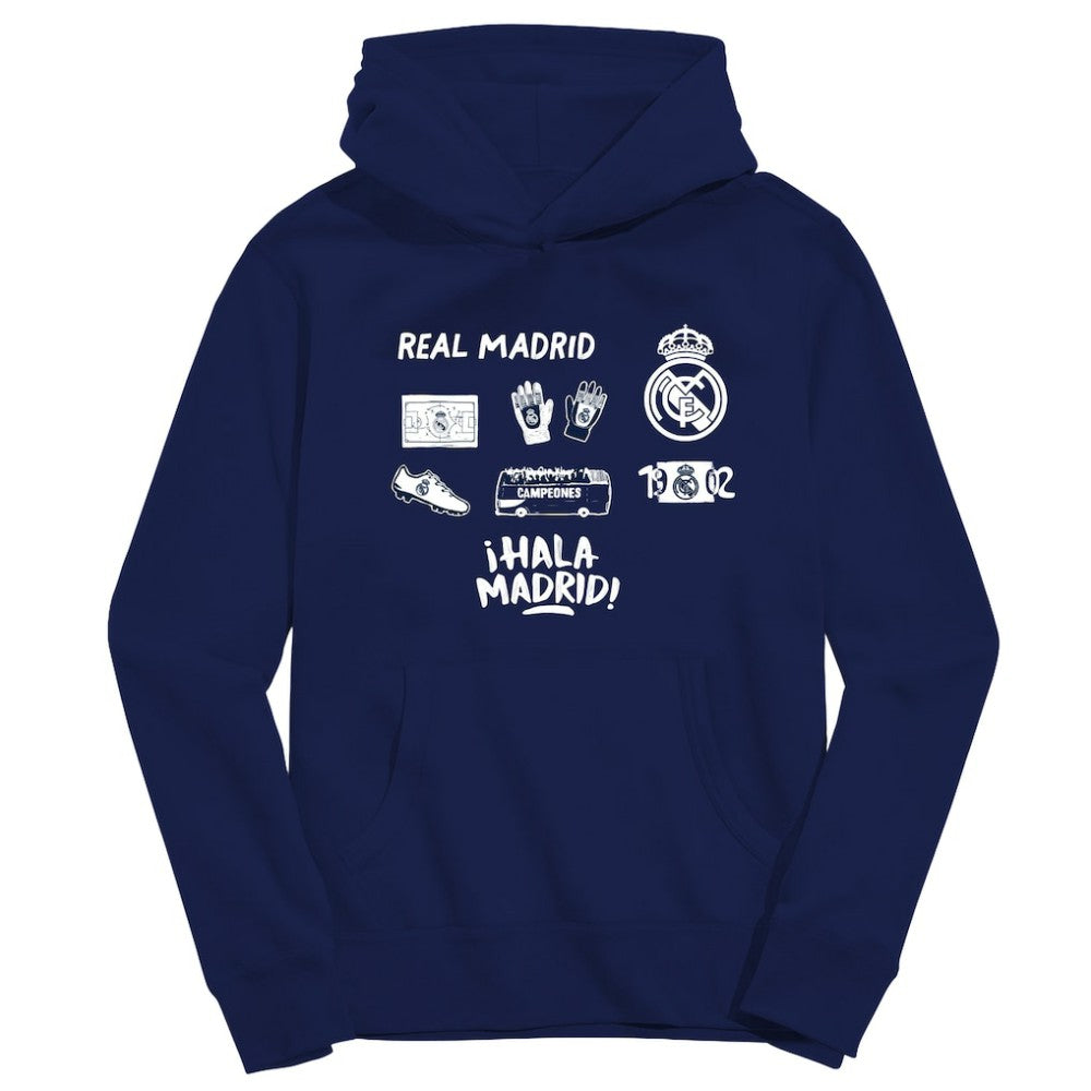 Real Madrid Vive La Fete Toddler Impressions Icons Hoodie Discount - Navy
