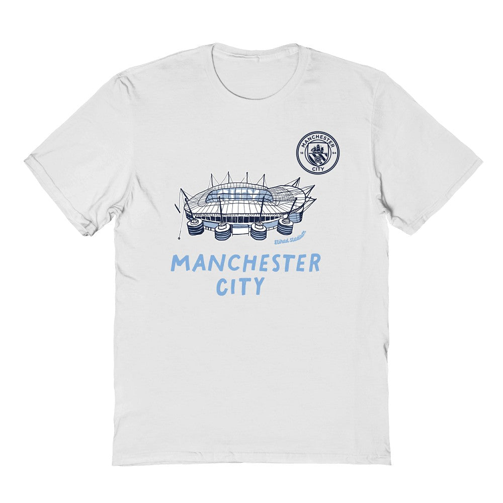 Manchester City Vive La Fete Youth Chilena Style T-Shirt Discount - White