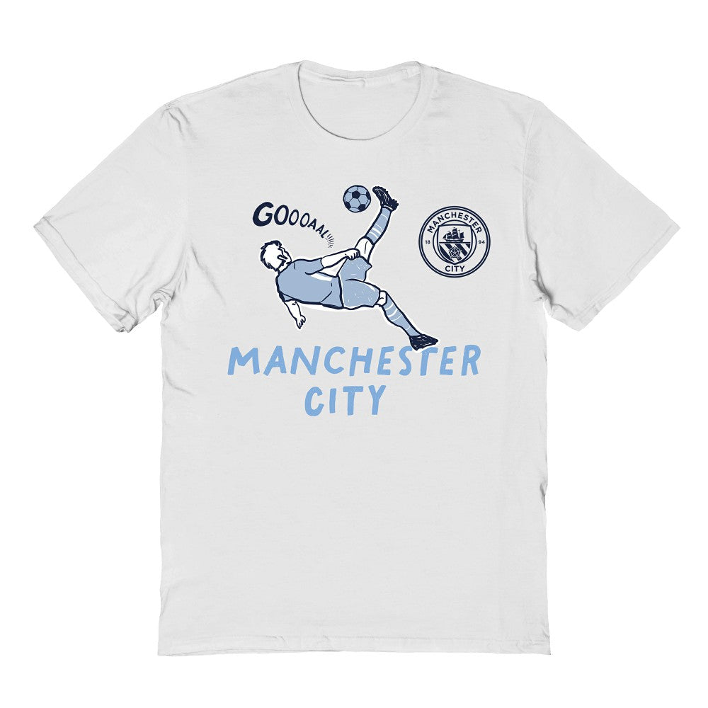 Manchester City Vive La Fete Youth Chilena Style T-Shirt Discount - White