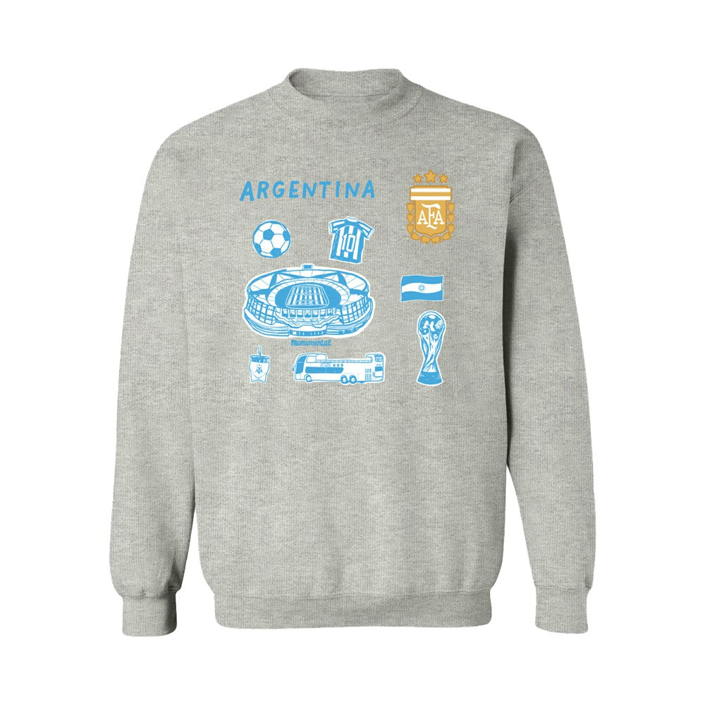 Argentina National Team Vive La Fete Women's Impressions Icons Sweatshirt for sale - Gray