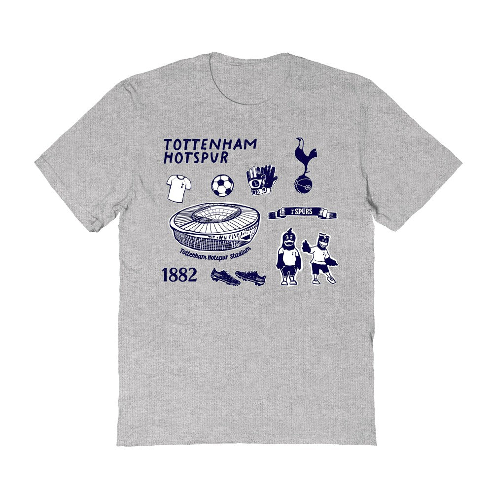 Tottenham Hotspur Vive La Fete Women's Impressions Icons T-Shirt Sale - Gray