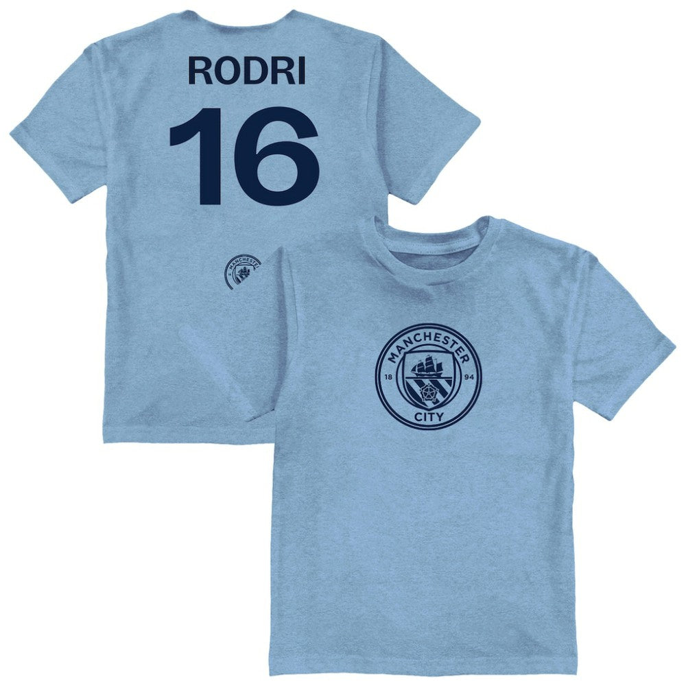 Rodri Manchester City Vive La Fete Youth Player Name & Number Color Badge T-Shirt