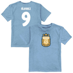 Julián Álvarez Argentina National Team Vive La Fete Youth Player Name & Number Color Badge T-Shirt