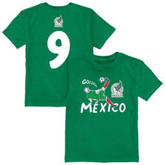 Raúl Jiménez Mexico National Team Vive La Fete Youth Player Name & Number Chilena Style T-Shirt