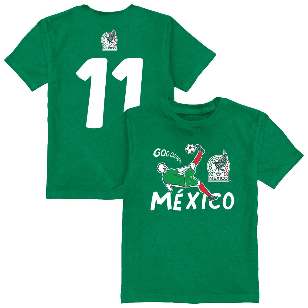 Santiago Gimenez Mexico National Team Vive La Fete Youth Player Name & Number Chilena Style T-Shirt