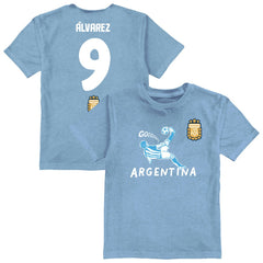 Julián Álvarez Argentina National Team Vive La Fete Youth Player Name & Number Chilena Style T-Shirt