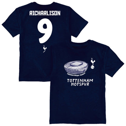 Richarlison Tottenham Hotspur Vive La Fete Youth Player Name & Number Stadium Style T-Shirt Sale - Navy