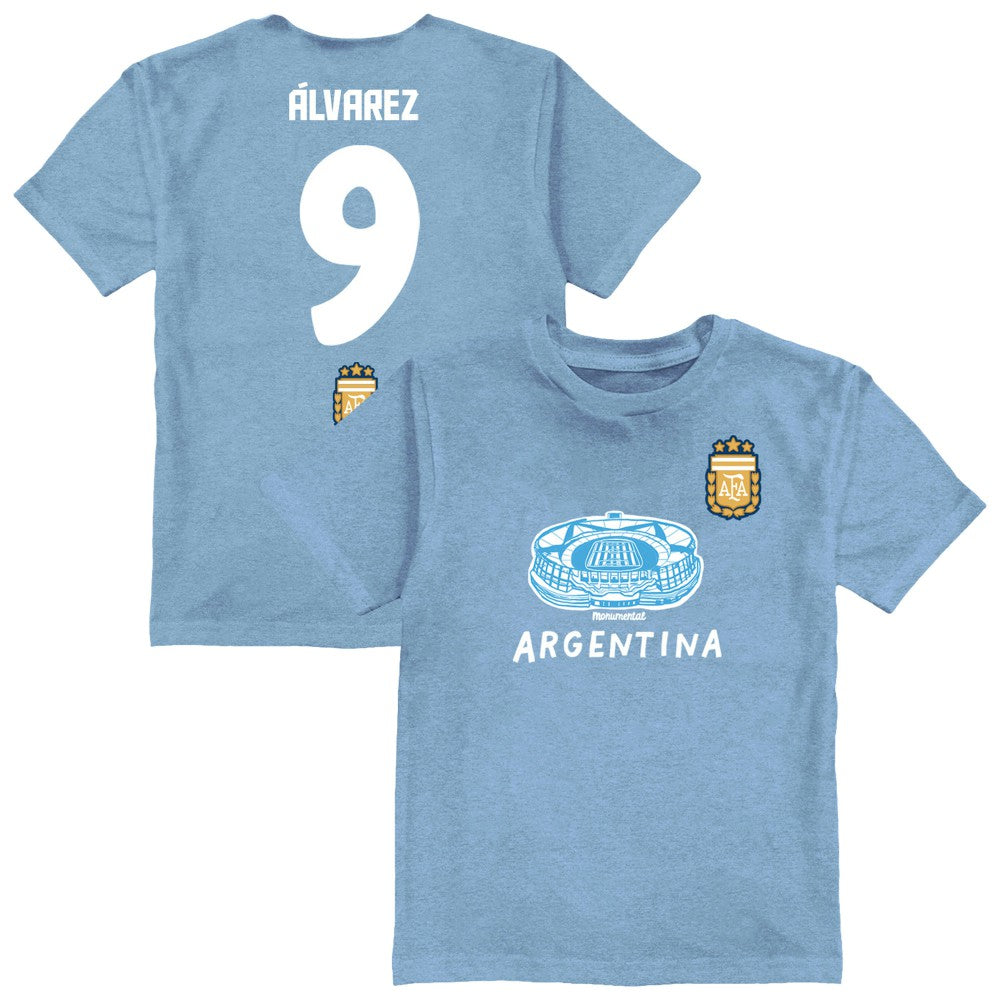 Julián Álvarez Argentina National Team Vive La Fete Youth Player Name & Number Stadium Style T-Shirt