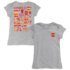 Spain National Team Vive La Fete Girls Youth Impressions Artwork Fitted T-Shirt